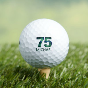 Green Blue 75th birthday - 75 grandpa plaid gift Golf Balls