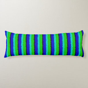 Green Blue abstract 3D rainbow pattern Body Cushion