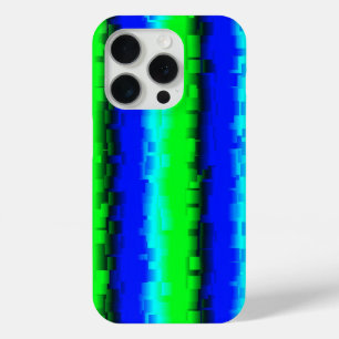 Green Blue abstract 3D rainbow pattern iPhone 15 Pro Case