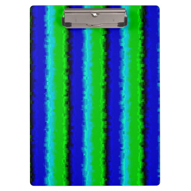 Green Blue abstract 3D rainbow pattern Clipboard (Front)
