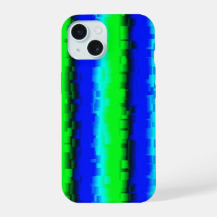 Green Blue abstract 3D rainbow pattern iPhone 15 Case