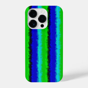 Green Blue abstract 3D rainbow pattern iPhone 14 Pro Case