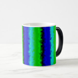 Green Blue abstract 3D rainbow pattern Magic Mug