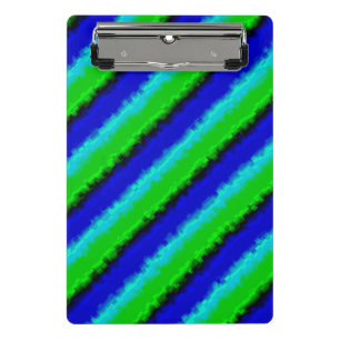 Green Blue abstract 3D rainbow pattern Mini Clipboard