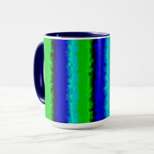 Green Blue abstract 3D rainbow pattern Mug