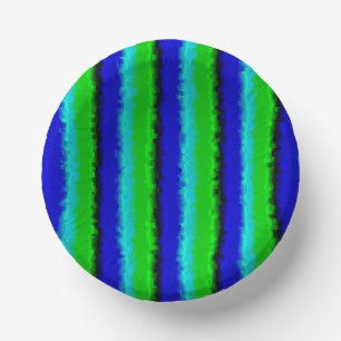Green Blue abstract 3D rainbow pattern Paper Plate