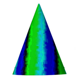 Green Blue abstract 3D rainbow pattern Party Hat