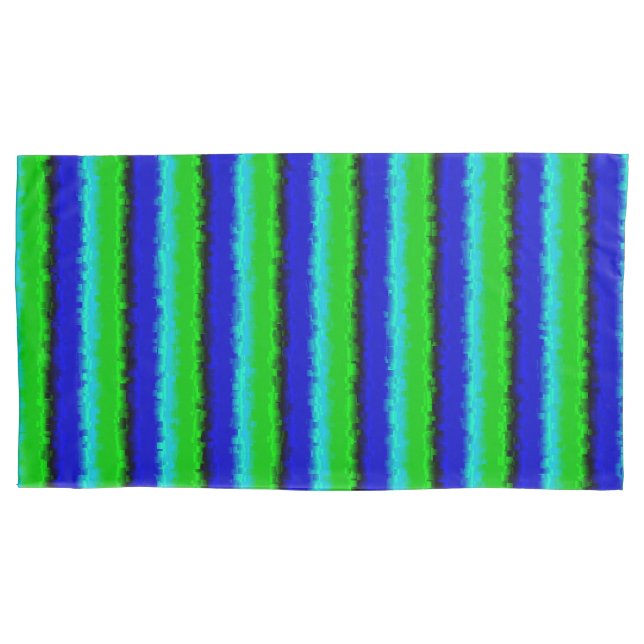 Green Blue abstract 3D rainbow pattern Pillowcase (Front-Left)