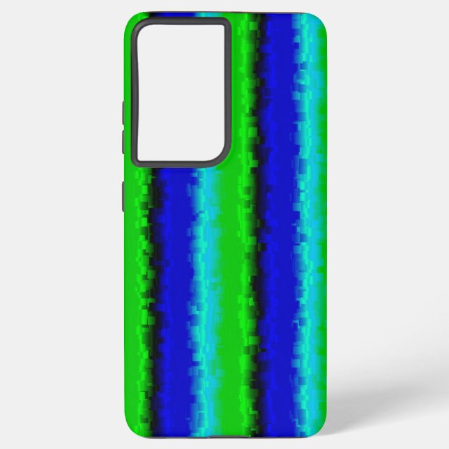 Green Blue abstract 3D rainbow pattern Samsung Galaxy S21+ Case (Back)