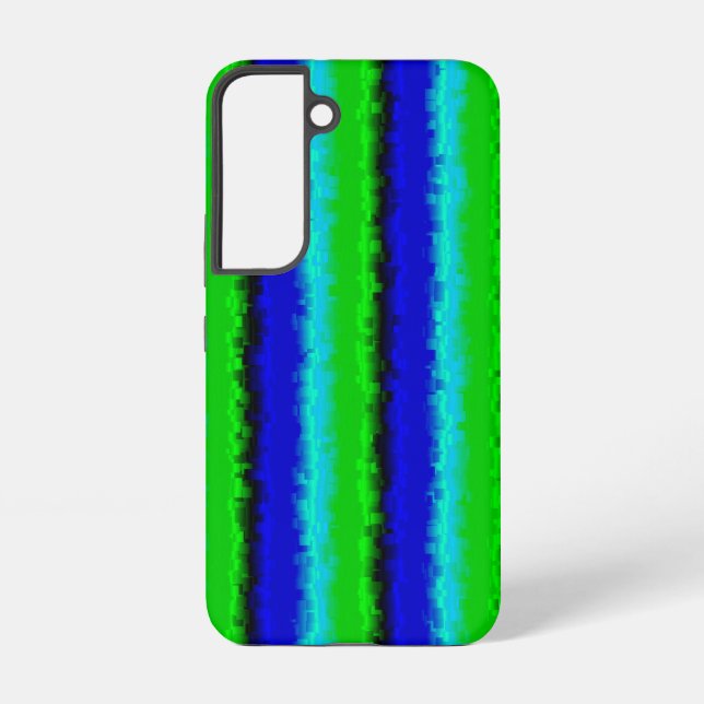Green Blue abstract 3D rainbow pattern Samsung Galaxy S22 Case (Back)