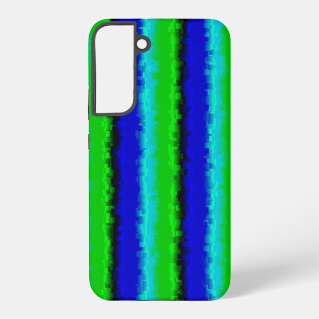 Green Blue abstract 3D rainbow pattern Samsung Galaxy S22+ Case (Back)