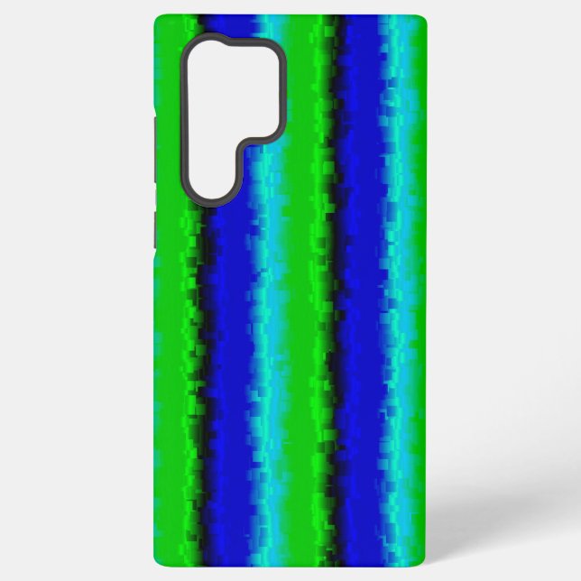 Green Blue abstract 3D rainbow pattern Samsung Galaxy S22 Ultra Case (Back)