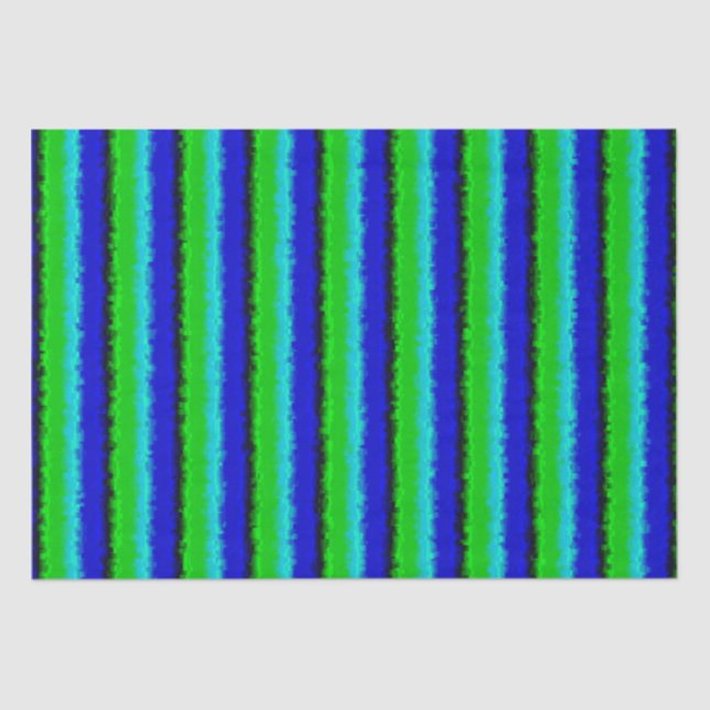 Green Blue abstract 3D rainbow pattern Tissue Paper (Front)