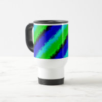 Green Blue abstract 3D rainbow pattern