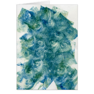 Green Blue Abstract Monoprint