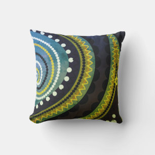 Green blue accents seamless pattern outdoor pillow