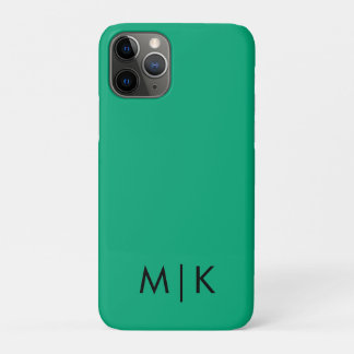Green Blue and Black Modern Monogram  Case-Mate iPhone Case