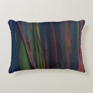 Green blue and brown abstract painting decorative cushion