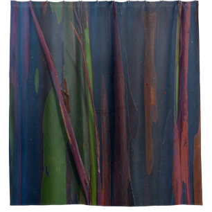 Green blue and brown abstract painting shower curtain