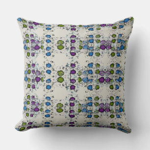 Green Blue and Purple Dots Cushion