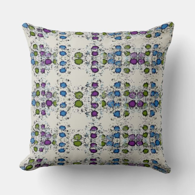 Green Blue and Purple Dots Cushion (Front)