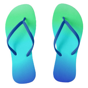 Green, Blue and Turquoise Cool Water Ombre Jandals