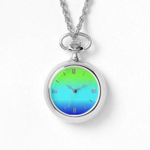 Green, blue and turquoise gradient watch