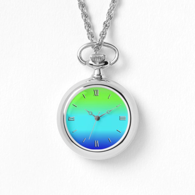 Green, blue and turquoise gradient watch (Front)