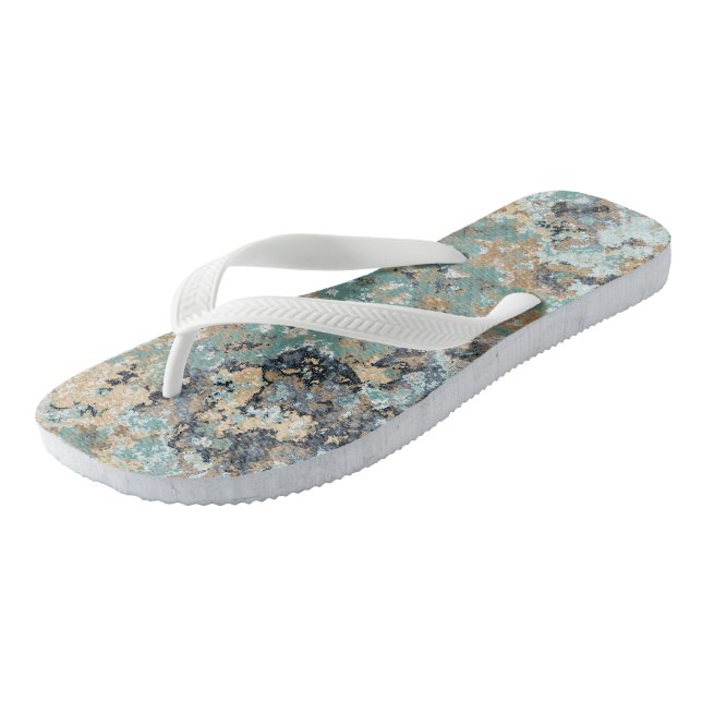 Green, Blue and Turquoise Marble Jandals (Angled)