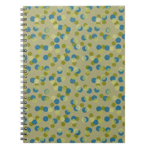 green, blue and yellow dots notebook