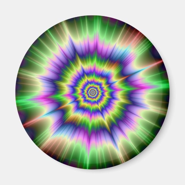 Green Blue and Yellow Explosion Magnet (Front)