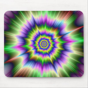 Green Blue and Yellow Explosion Mousepad