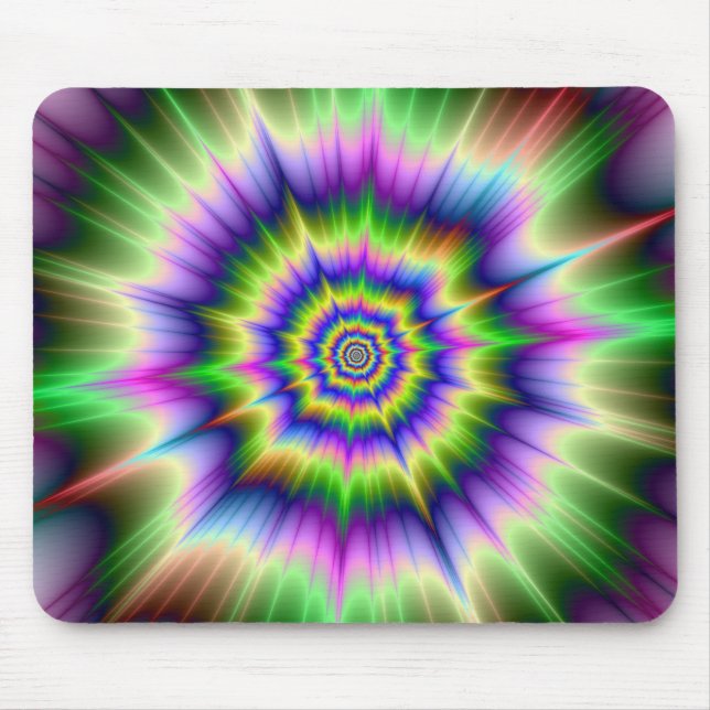 Green Blue and Yellow Explosion Mousepad (Front)