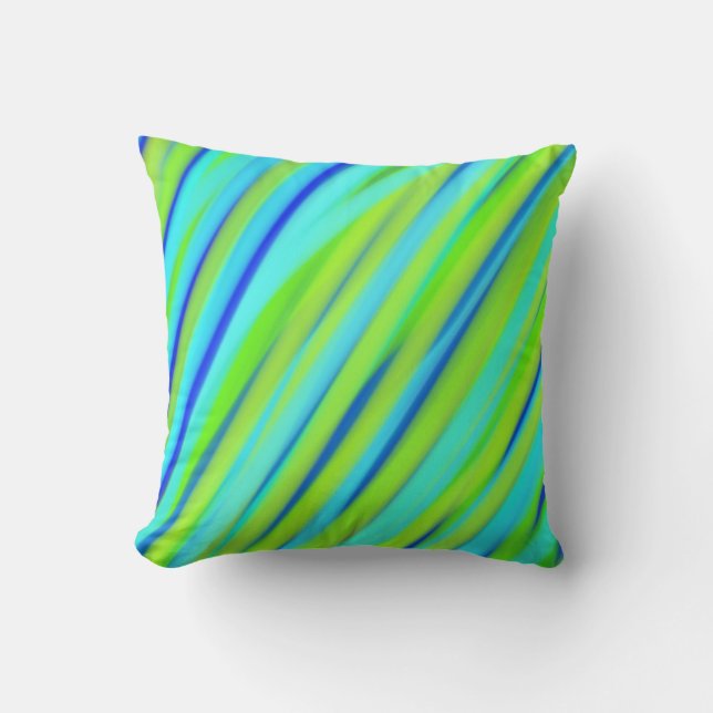 Green, Blue Art Abstract acrylic painting Cushion (Front)