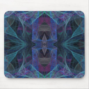 Green, Blue & Black Fractal Mousepad
