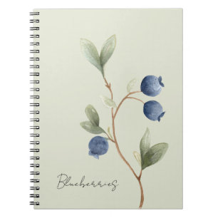 Green Blue Blueberries Fruit Notebook