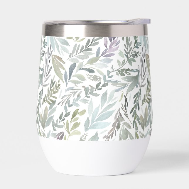 Green Blue Botanical Watercolor (Left)