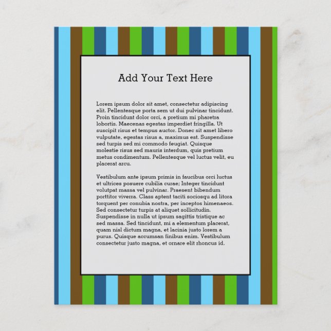 Green Blue Brown Vertical Lines Earth Day Flyer (Front)