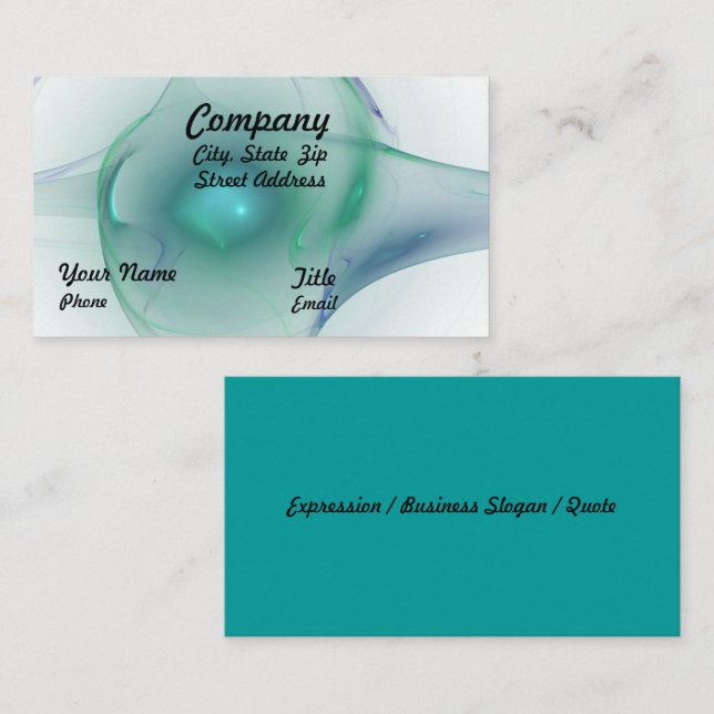 Green & Blue Bubble Artwork Business Card (Front/Back)
