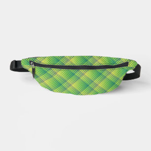 Green Blue Checker Abstract Pattern Bum Bags