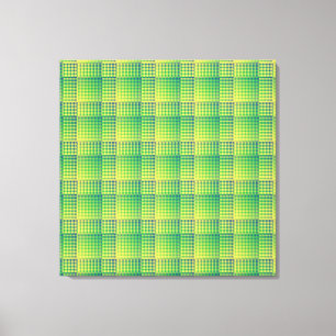 Green Blue Checker Abstract Pattern Canvas Print