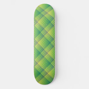 Green Blue Checker Abstract Pattern Skateboard