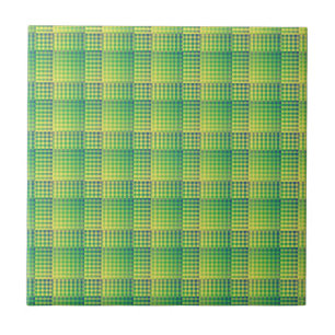 Green Blue Checker Abstract Pattern Tile