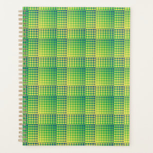 Green Blue Chequered Abstract Pattern Planner