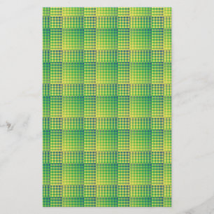 Green Blue Chequered Abstract Pattern Stationery