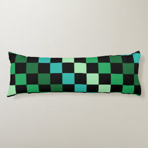 Green Blue Chequered Gingham Pattern Body Cushion