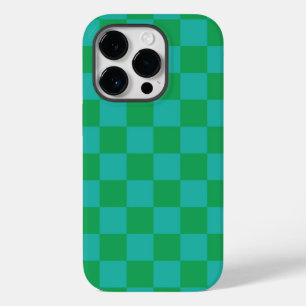 Green Blue Chequered Gingham Pattern Case-Mate iPhone 14 Pro Case
