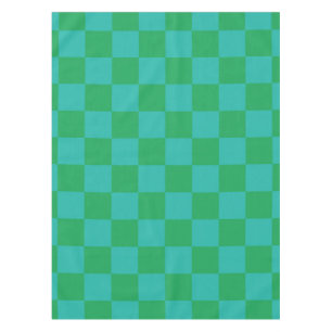 Green Blue Chequered Gingham Pattern Tablecloth