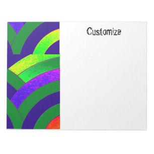 green/blue chic modern curved chevrons notepad