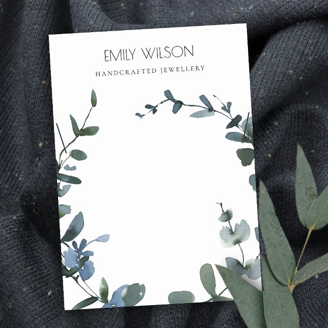 GREEN BLUE COIN EUCALYPTUS FAUNA NECKLACE DISPLAY BUSINESS CARD (Creator Uploaded)